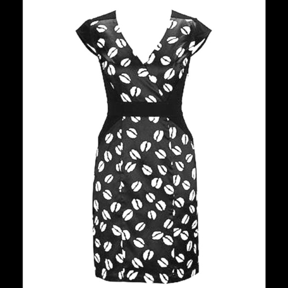New Eshakti Retro Style Lips Bodycon Dress 10 M